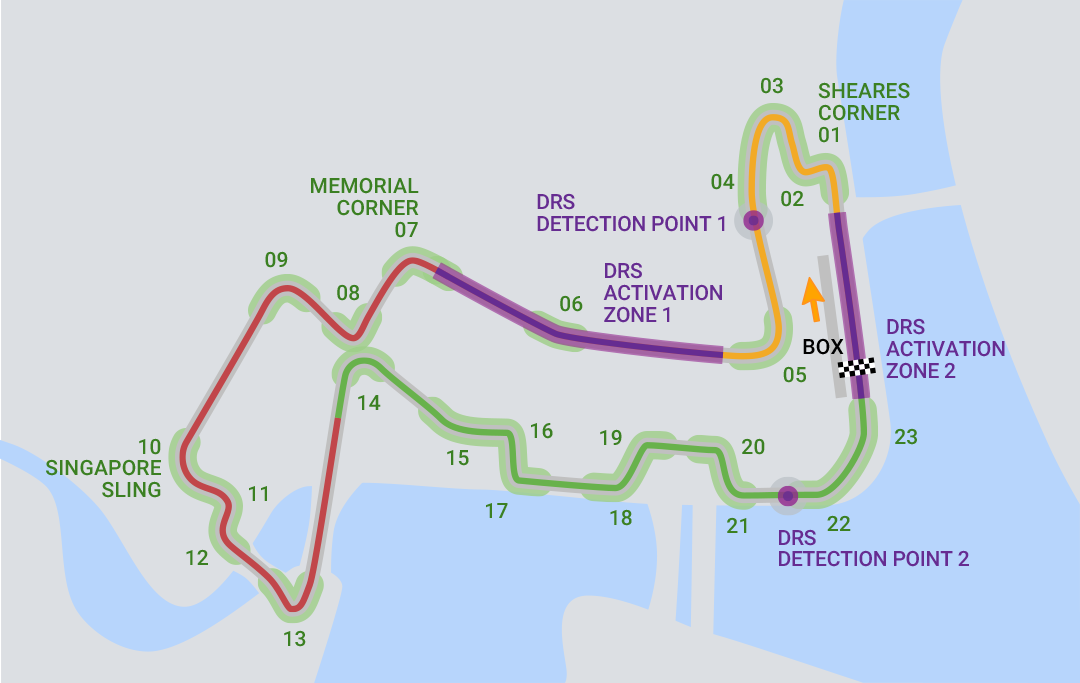Formula 1 2023 - Singapore GP map