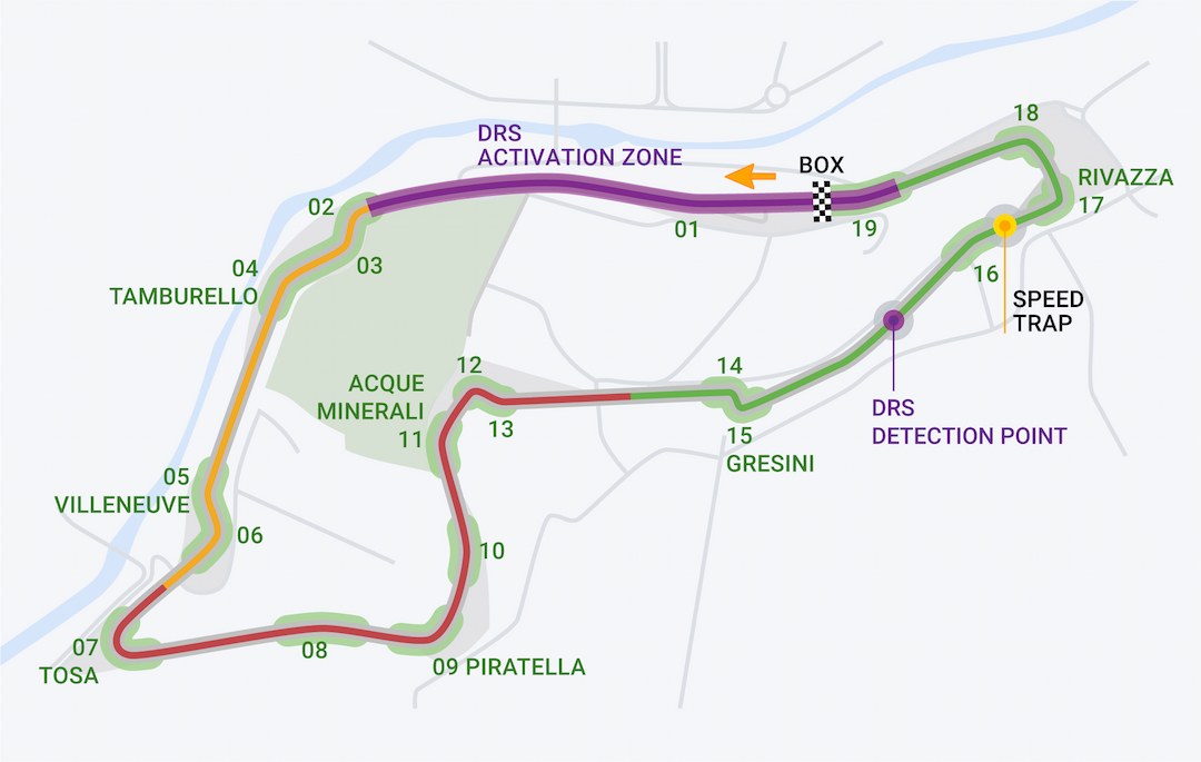 Formula 1 2024 - Emilia Romagna GP map